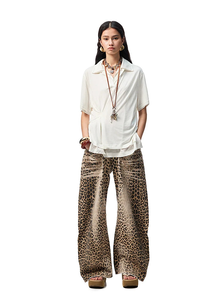 Oversized Fake Two-piece Polo Shirt