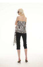 Silk Linen Zebra Bandeau Top