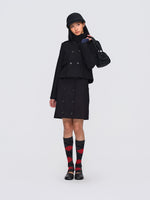 Wool-Blend Buttoned Structured Short Jacket