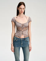 Purple Acetate Lace Beaded Cardigan