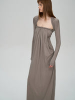 Lyocell Sculpted Pleated Dress