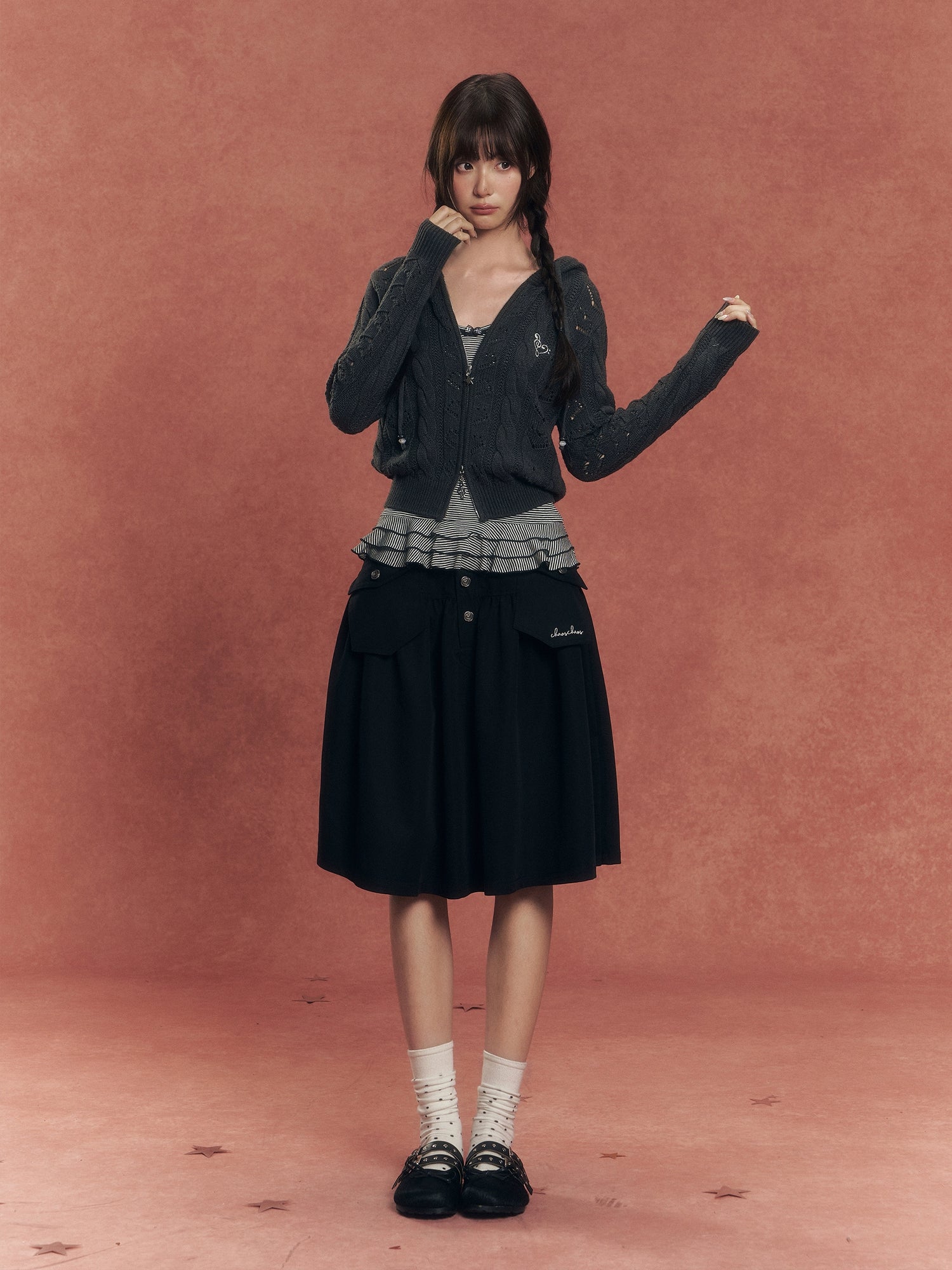 Vintage Utility Denim Skirt