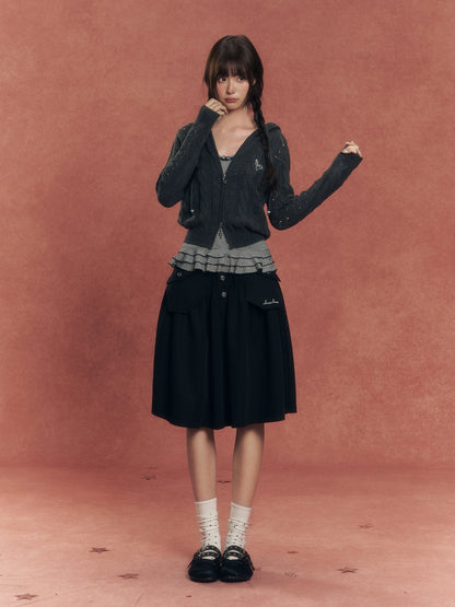 Vintage Utility Denim Skirt