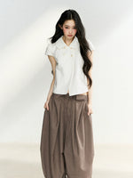 White Cotton Double Button Shirt