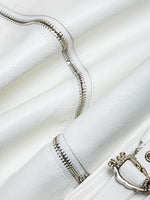 White Leather Leg Warmers
