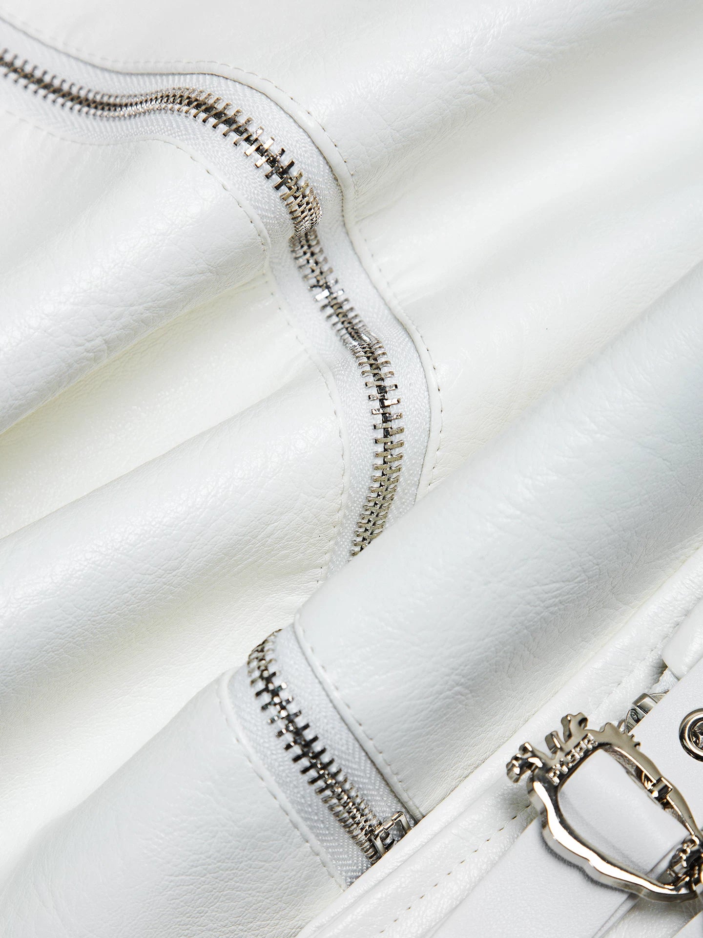 White Leather Leg Warmers