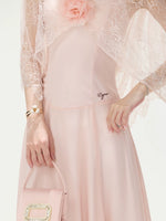 Floral Lace Cape Dress