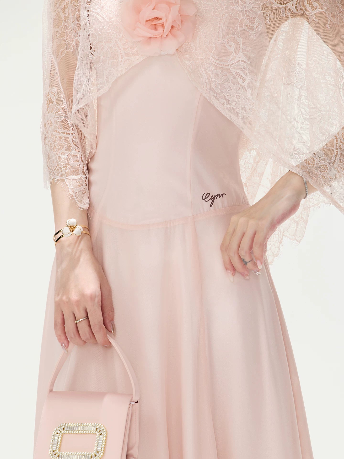 Floral Lace Cape Dress