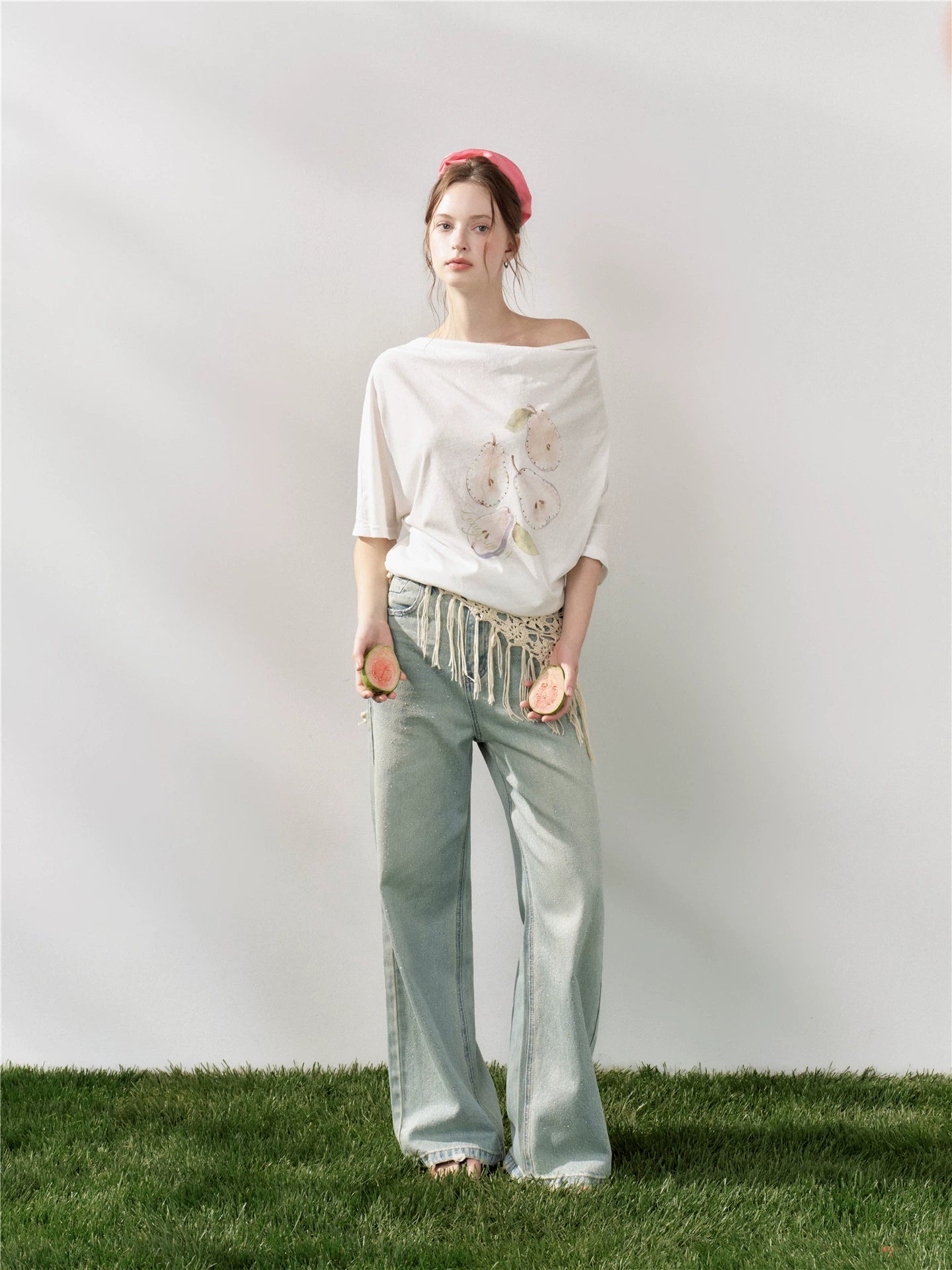 Rhinestone Star Wide-Leg Jeans