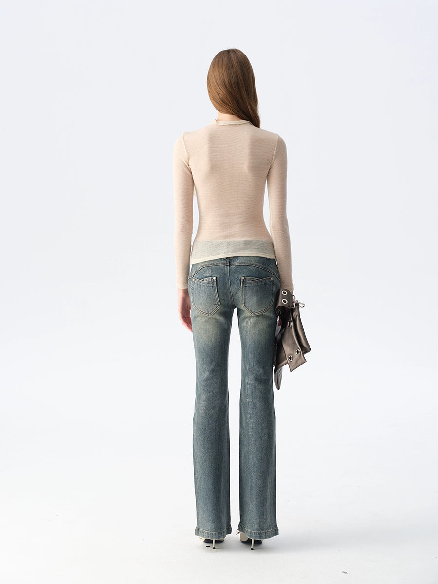 Sheer Wool Ruffle Top