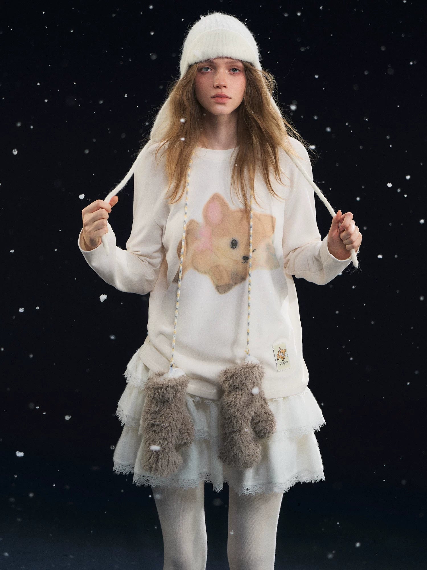 Off-White Deer Print Long-Sleeve T-shirt