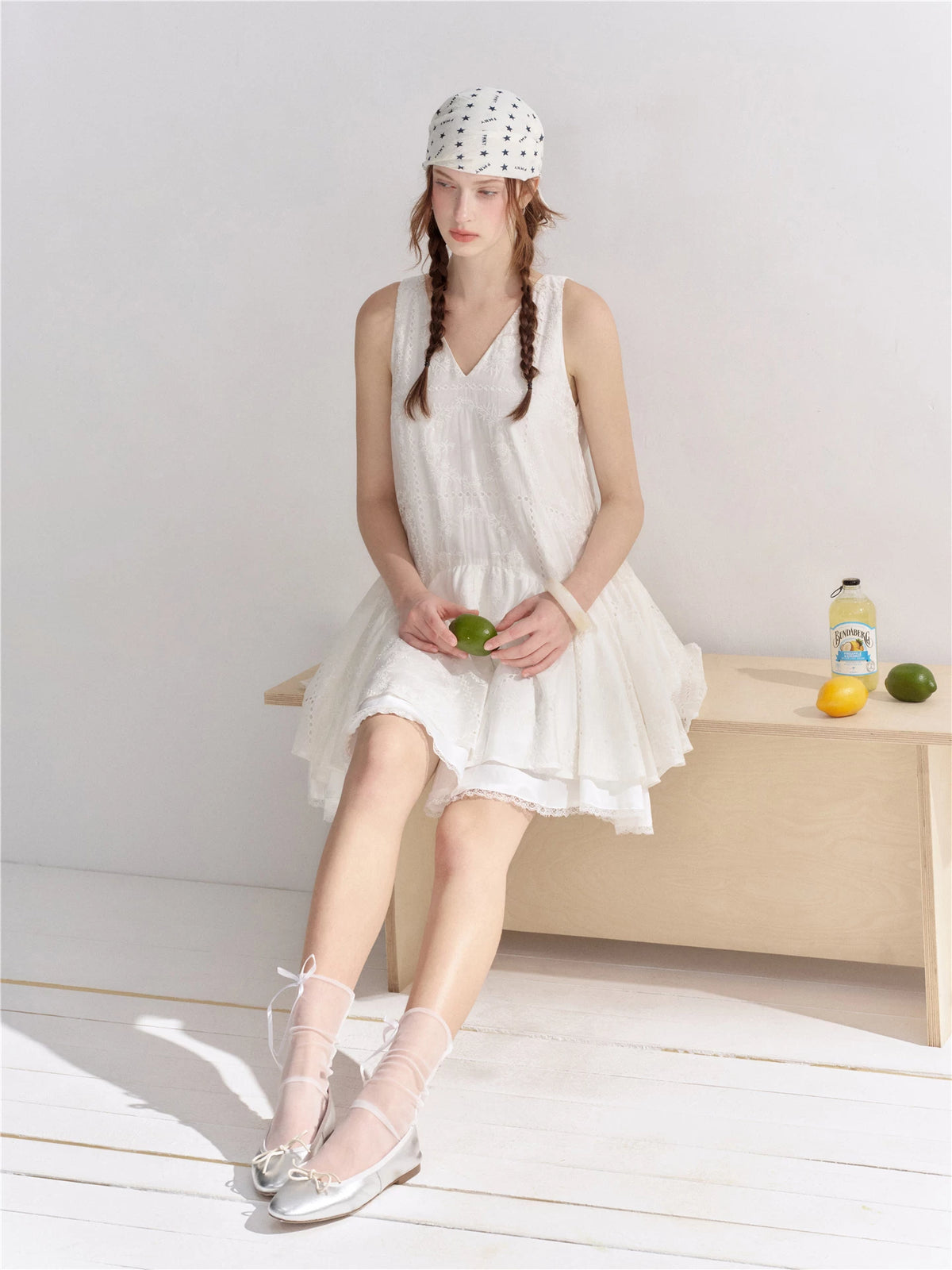 Embroidered Lace Midi Dress