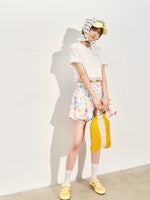 A-Line Bubble Pleated Short Skirt