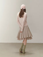 Silk Cross V-neck Knit Top