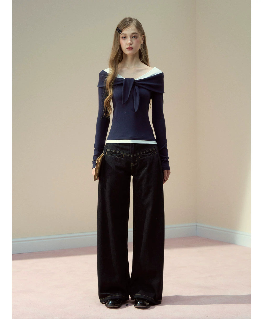 Gray &amp; Navy Blue Modal Two-Piece T-shirt