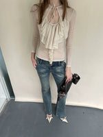 Sheer Wool Ruffle Top