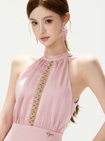 Embellished Halter Maxi Dress