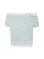 Cable Knit Off-Shoulder Top