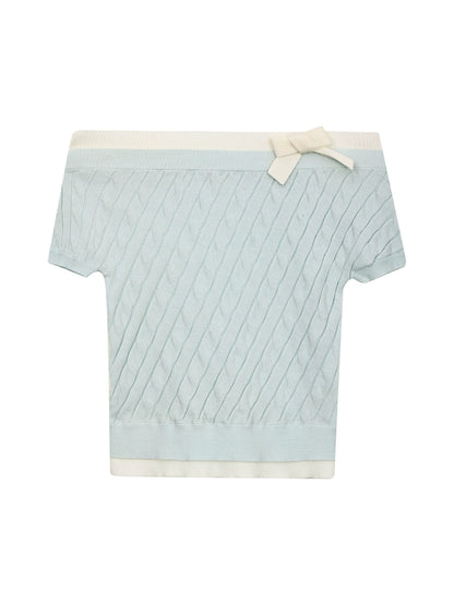 Cable Knit Off-Shoulder Top