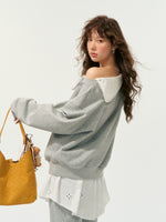 Detachable Collar Sweatshirt Set