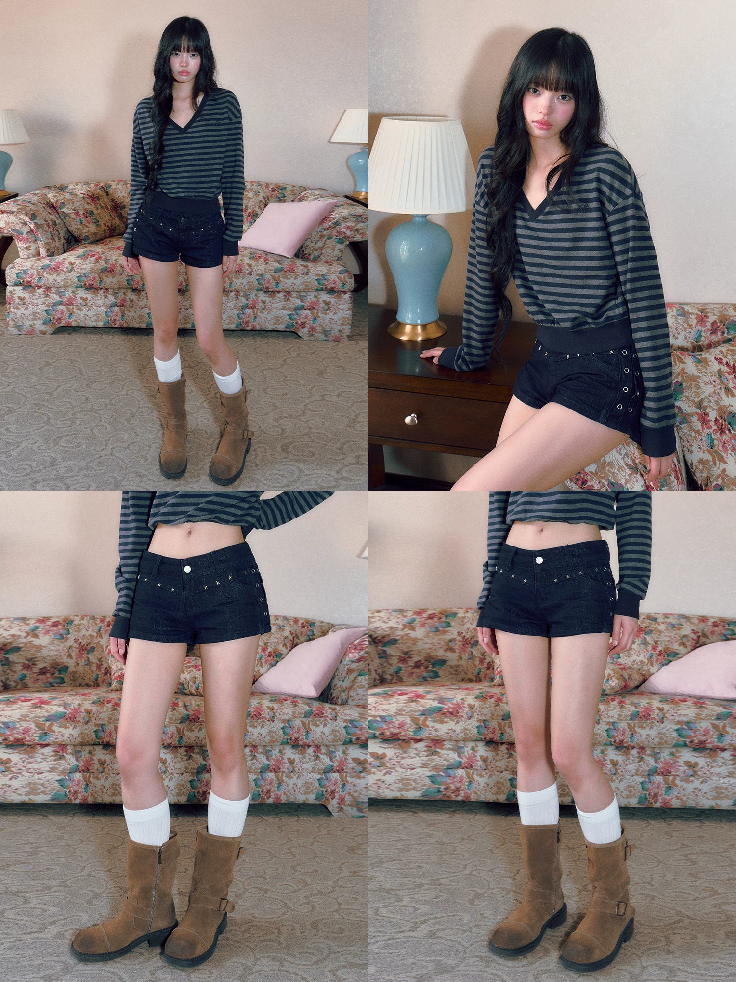 Star Stud Low-Rise Shorts