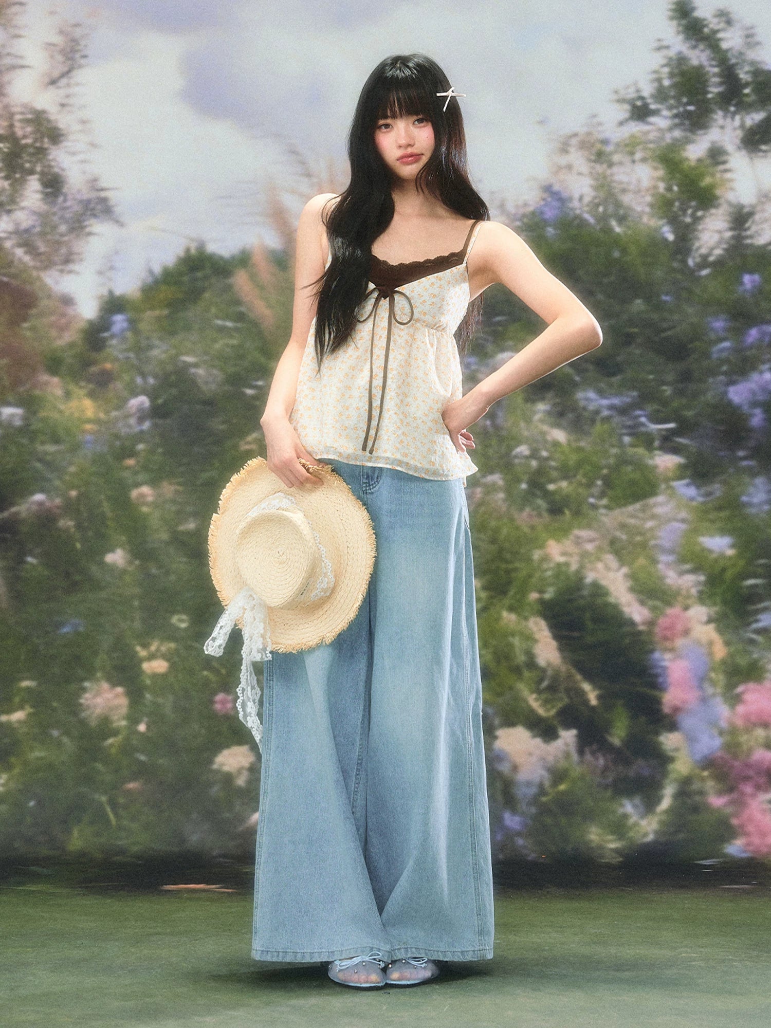 Vintage Floral Tie Cami Top