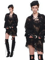Lace Belted Sheer Shirt