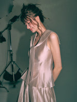 Sailor Collar Sleeveless Top & Pleated Skort Set