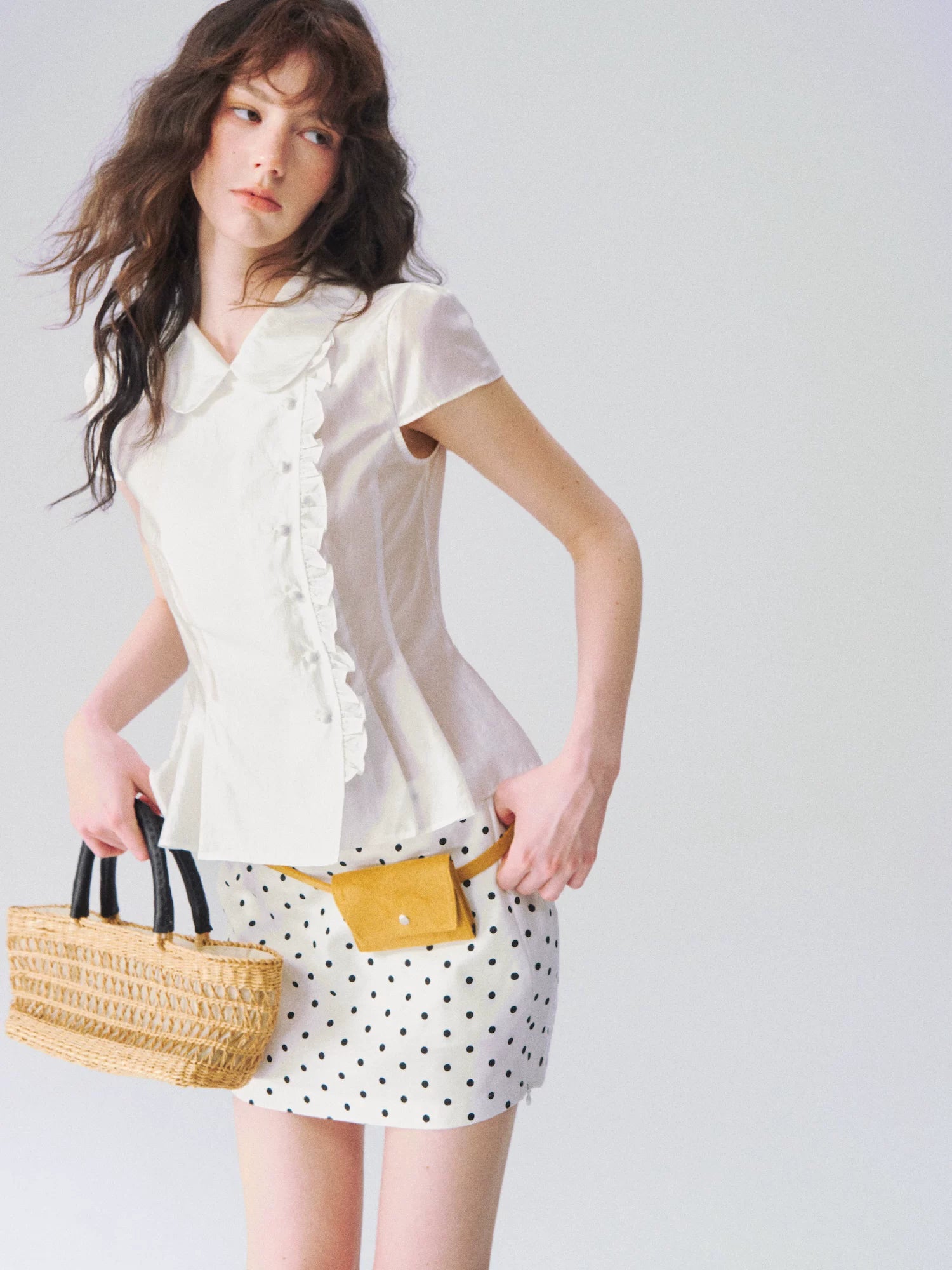 Doll Collar Wrap Blouse