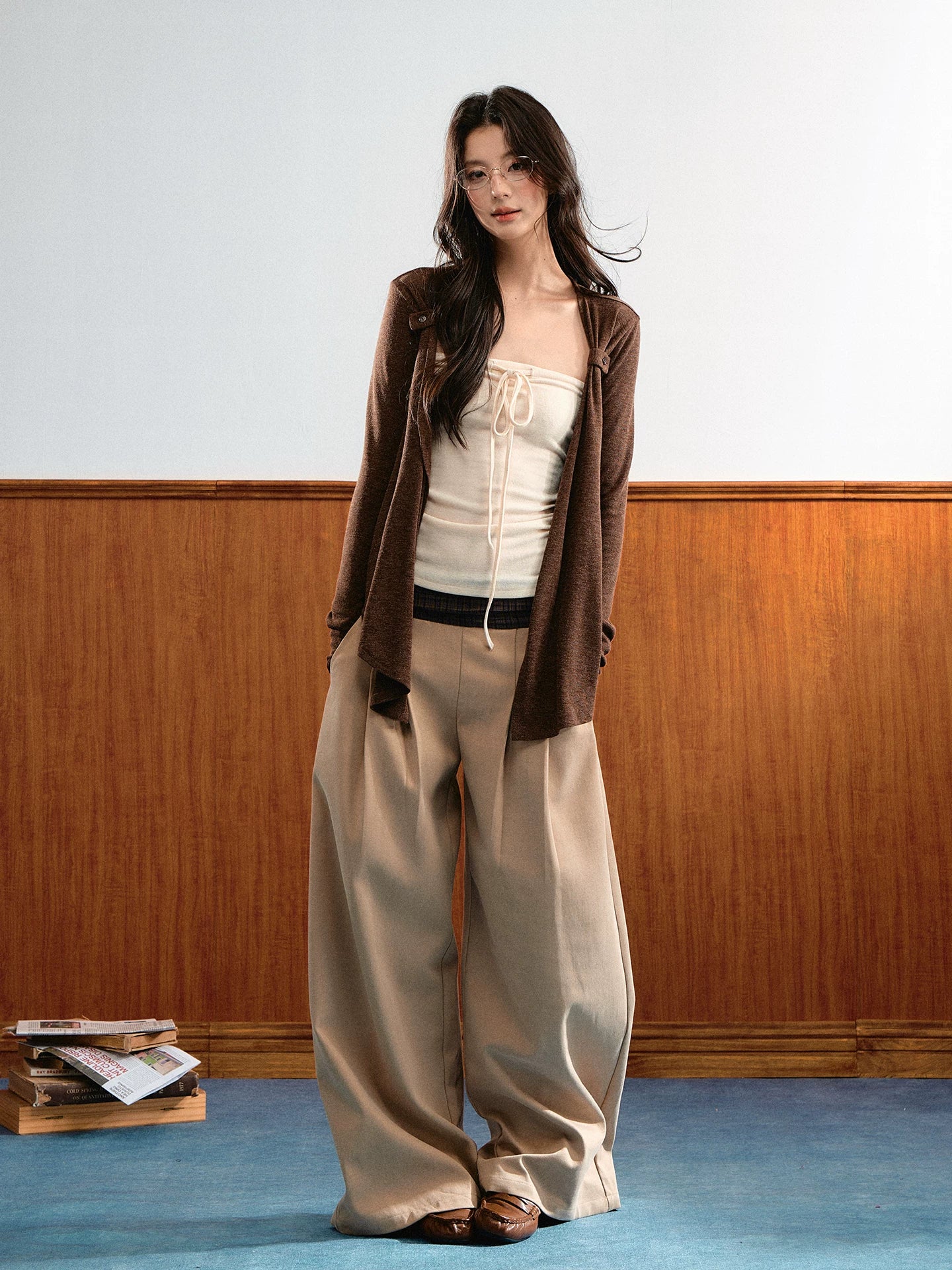 Tie Bust Cardigan Set