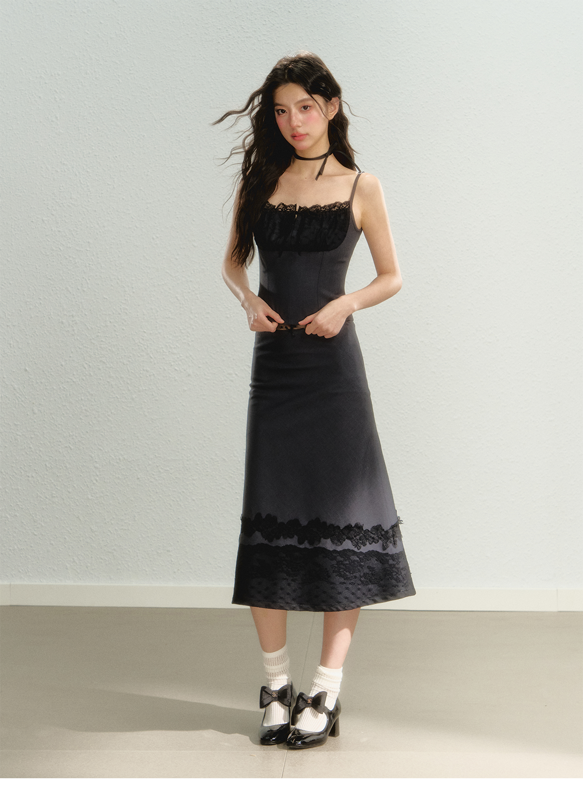 Lace Spaghetti Strap Tank Top &amp; Mini Skirt Set