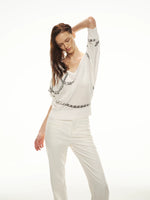Chain Print V-Neck Cover Top