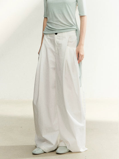 White High Waist Wide Leg Pants