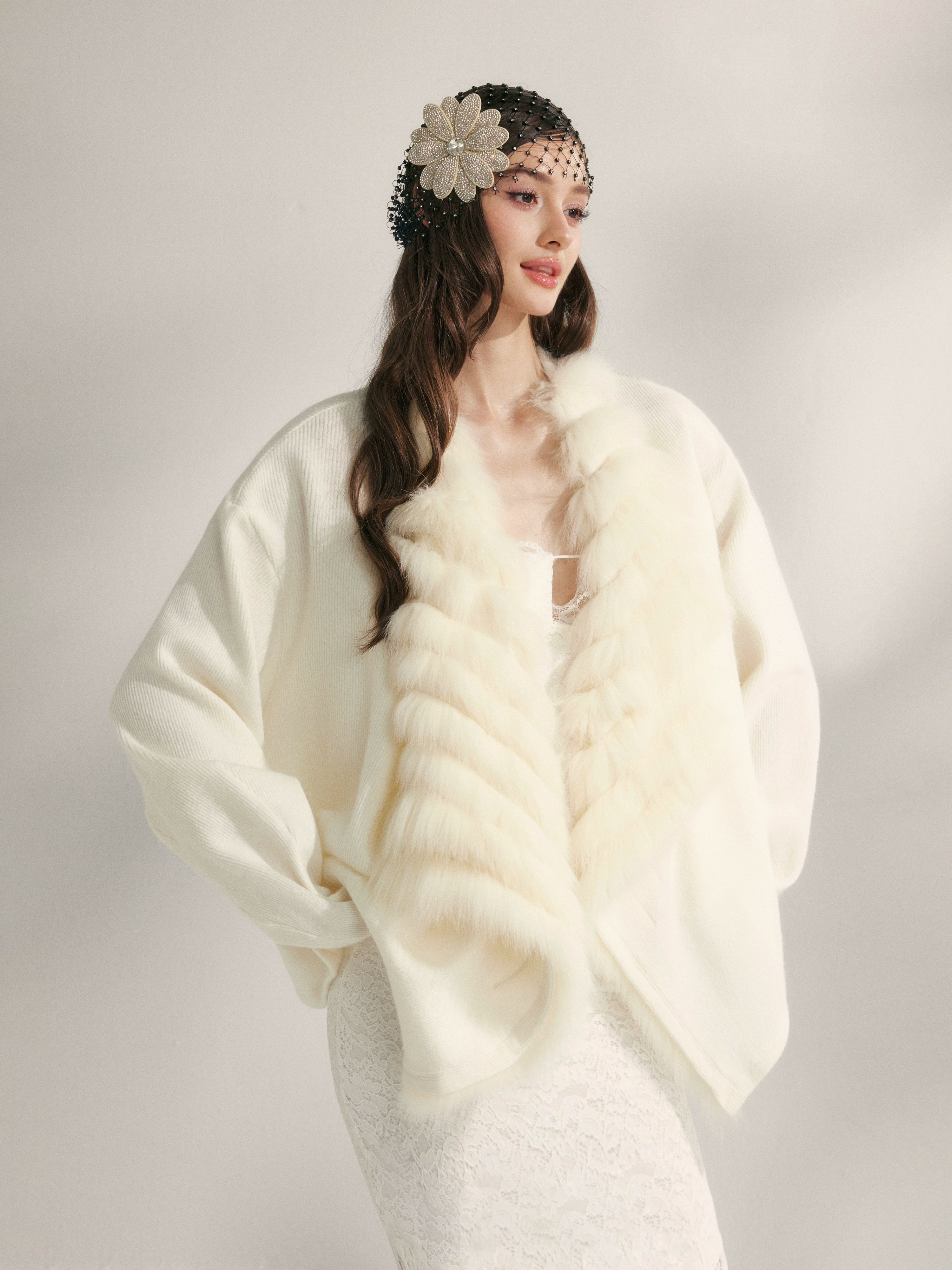 Fox Fur Collar Fur Jacket