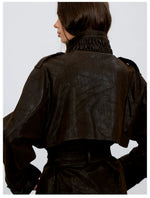 Belted PU Utility Jacket
