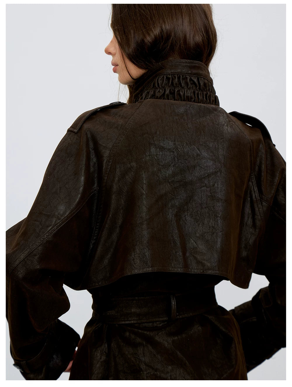 Belted PU Utility Jacket