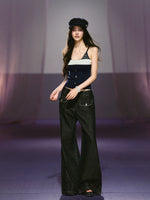 Wide-Leg Denim Trousers