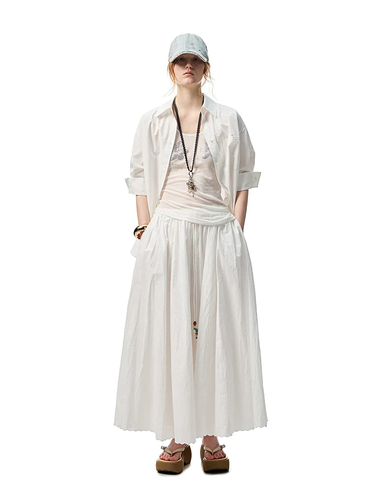Mid Sleeve Loose-fit Shirt &amp; Skirt Set