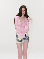 Pink Devil Hooded Knit Top