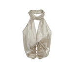 Gold Rhinestone Halter Organza Camisole