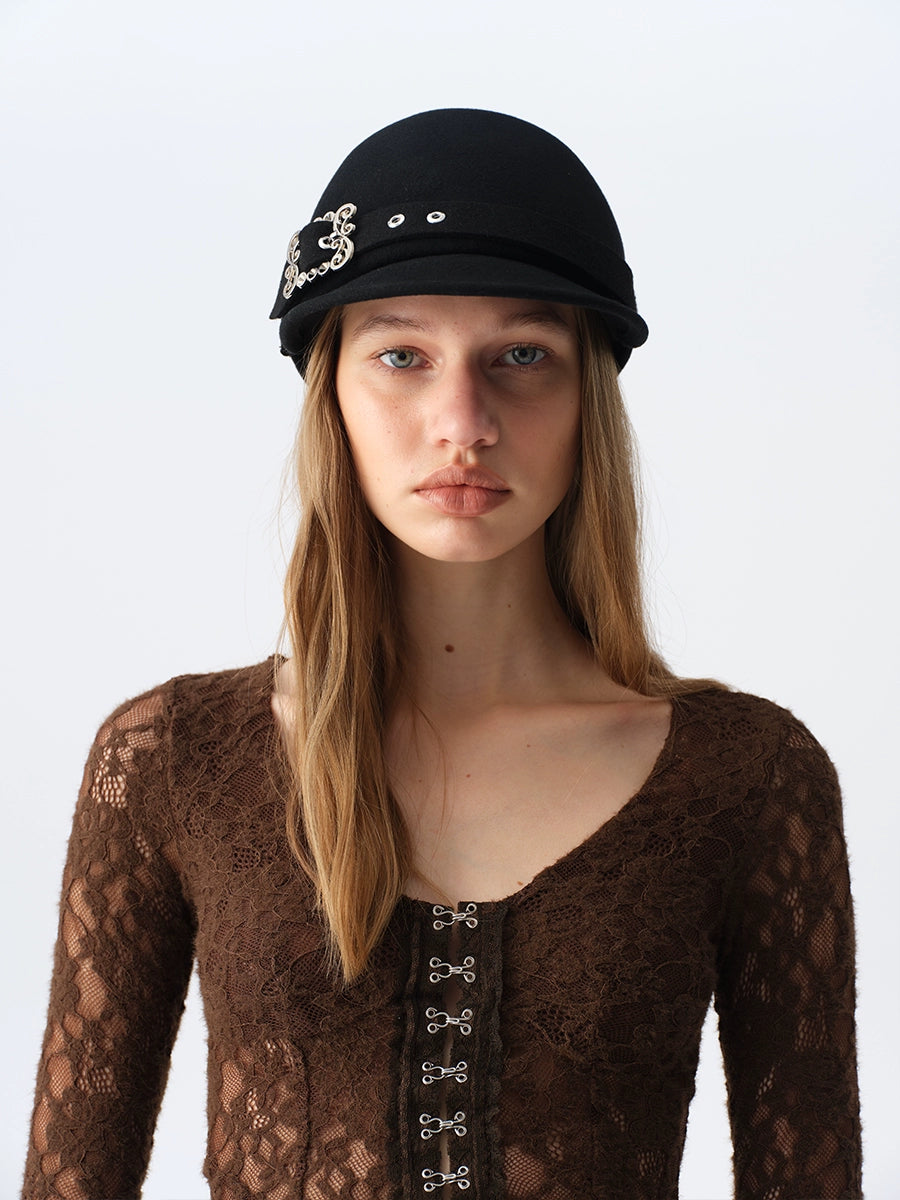Wool Equestrian Buckle Hat