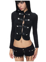 Gothic Jacquard Metal Cardigan