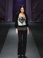 Wool Blend Knit Cardigan & Tube Top Set