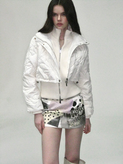 Quilted Cropped Down Jacket