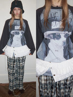 Bone Rhinestone Raglan Tee