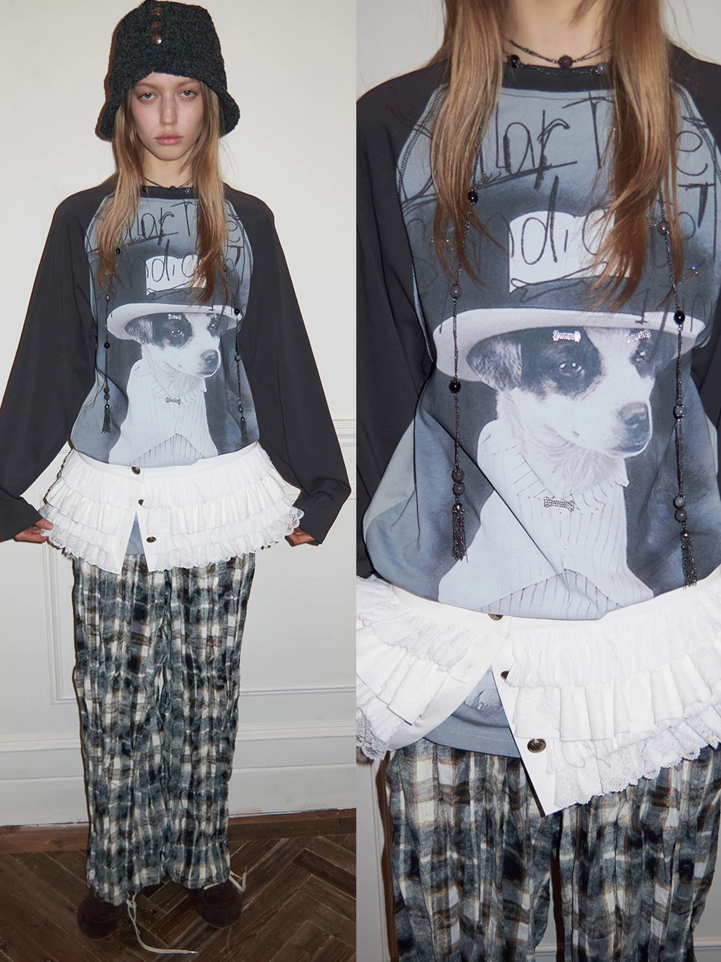 Bone Rhinestone Raglan Tee