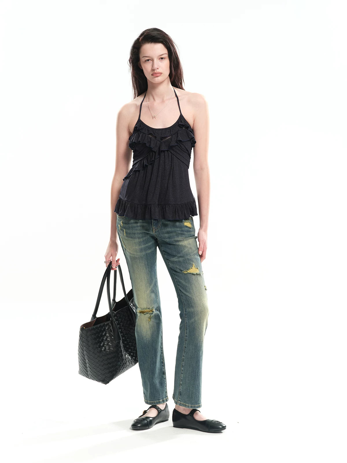 Lace Panel Acetate Camisole