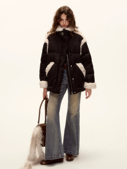 Slub Washed Micro-Flare Jeans