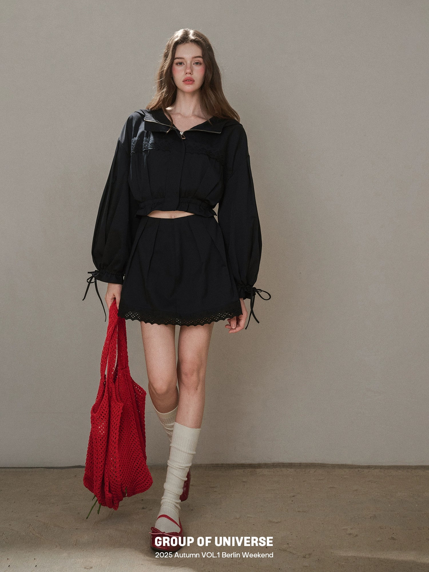 “Reading Time” Cotton Trench &amp; Skirt Set