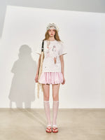 A-Line Bubble Pleated Short Skirt